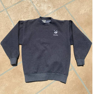Vintage 80's Alaska Husky Crewneck Sweatshirt Waffle Pattern Medium USA Made